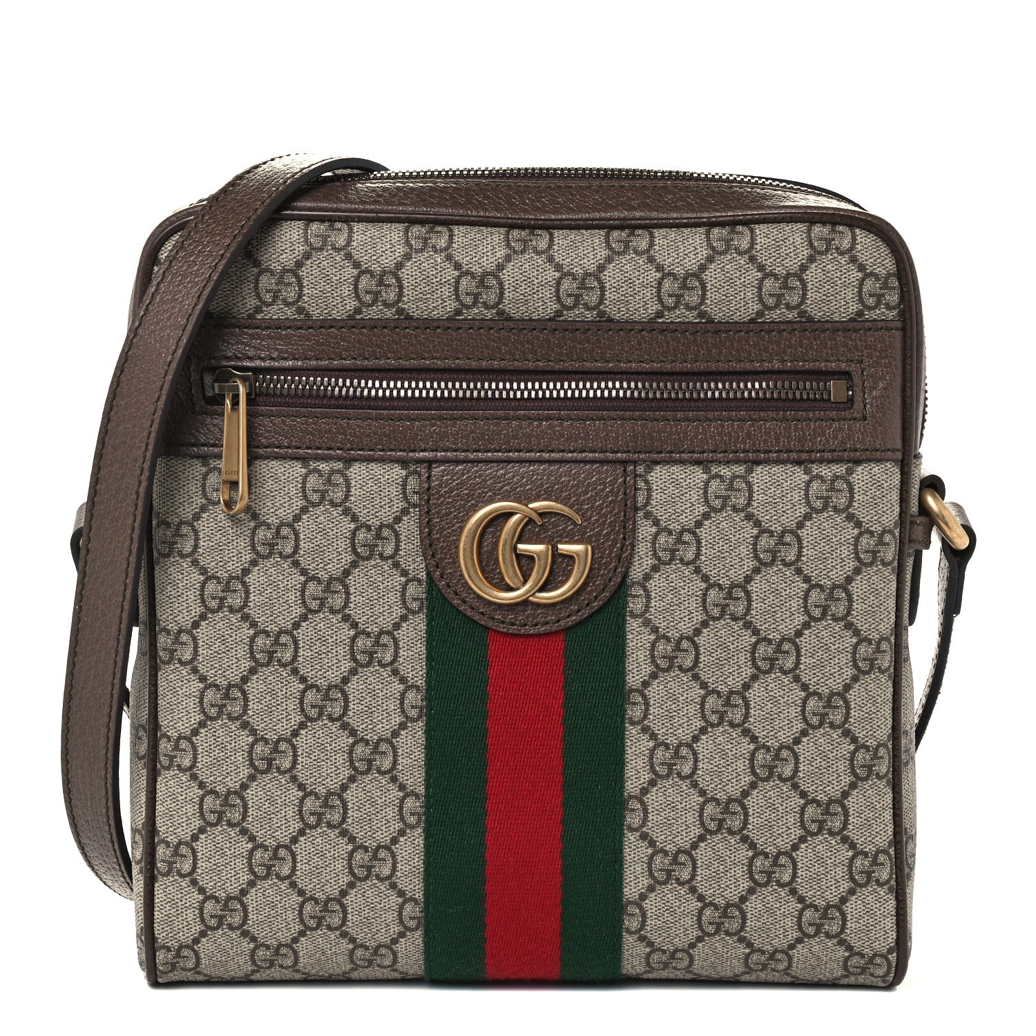 Gucci GG Supreme Monogram Web Small Ophidia Messenger Bag Brown 1 of 12