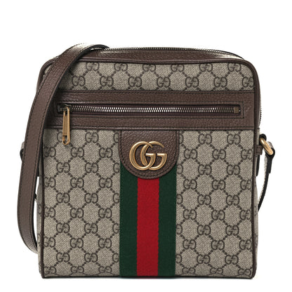 Gucci GG Supreme Monogram Web Small Ophidia Messenger Bag Brown 1 of 12