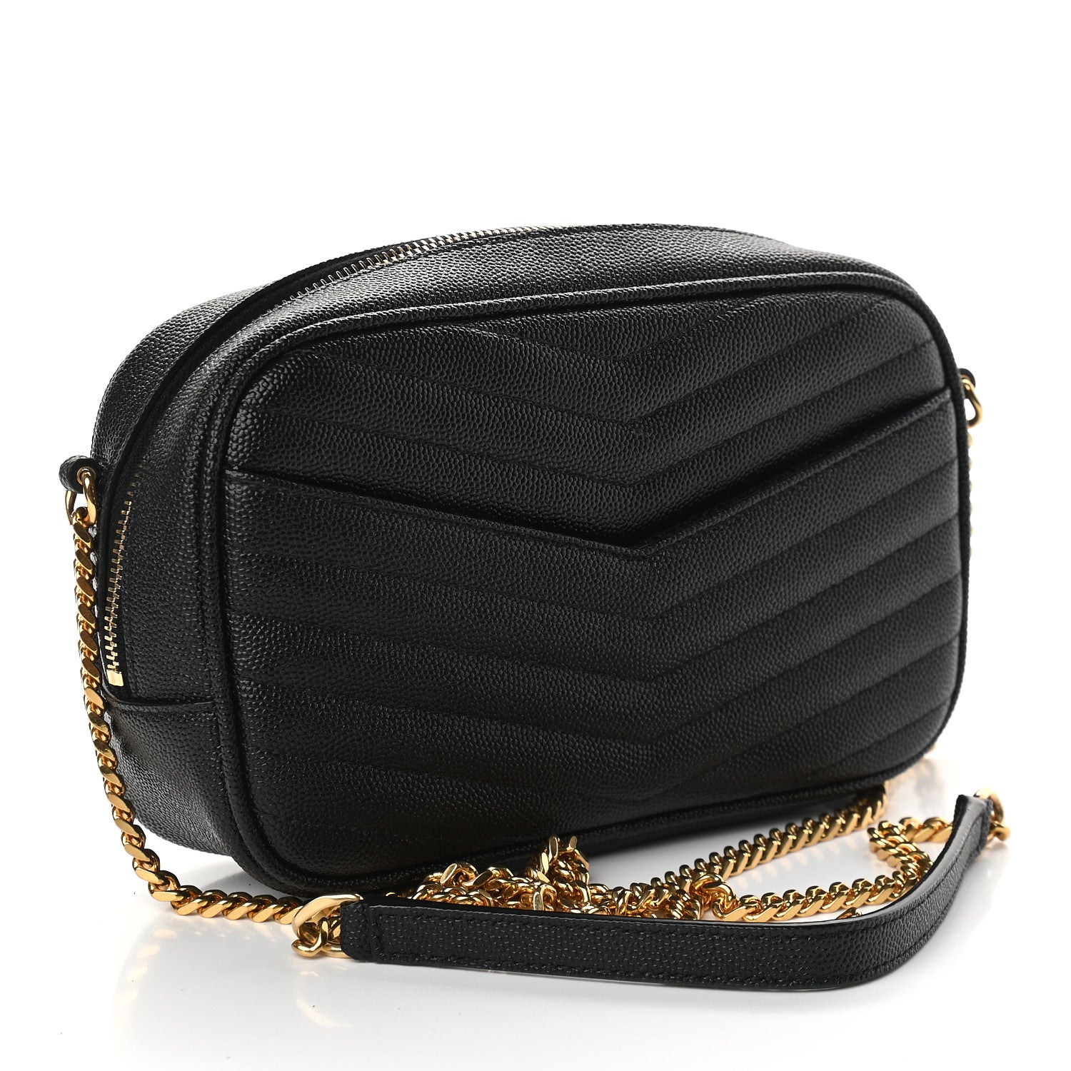 Saint Laurent Grain De Poudre Matelasse Monogram Mini Lou Camera Bag Black 3 of 9