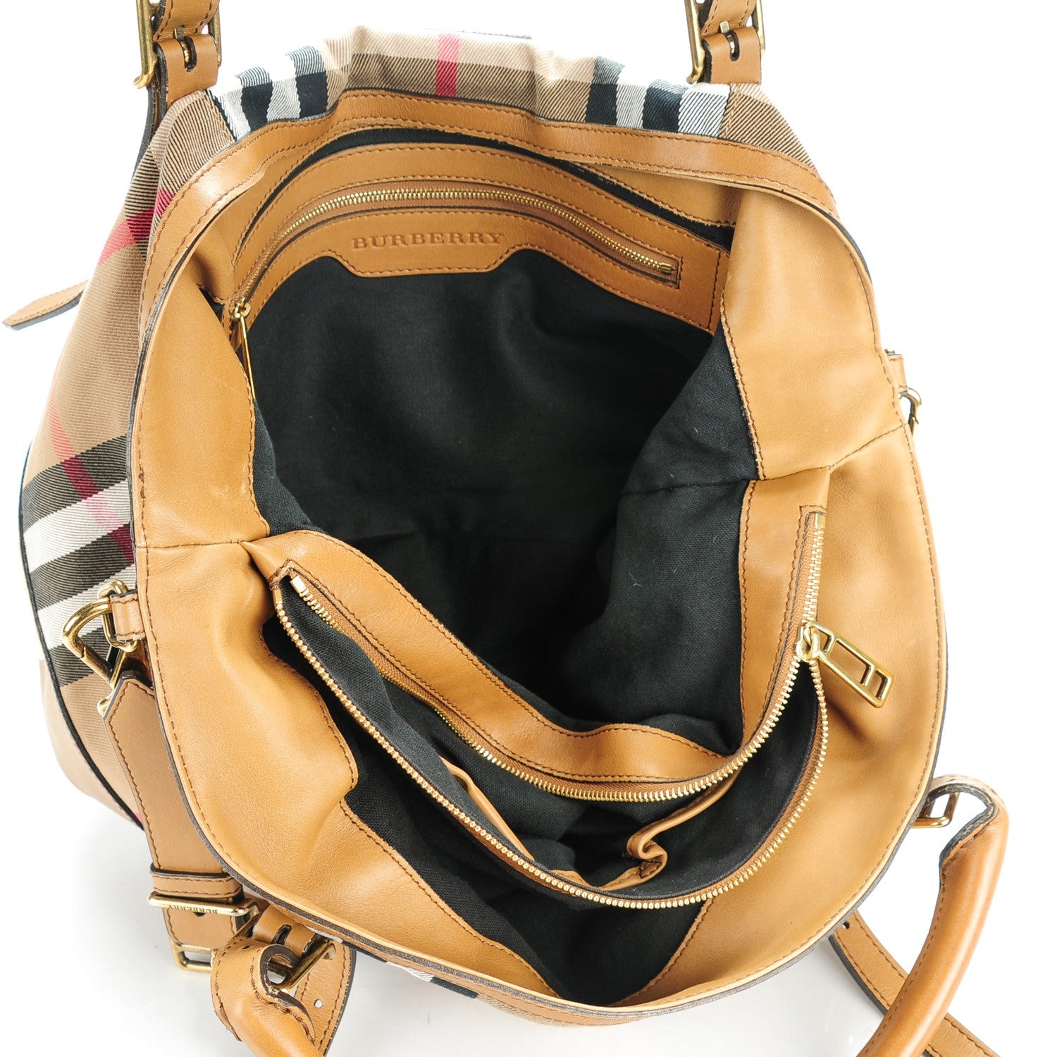 Burberry House Check Medium Clementon Tote Camel 5 of 8