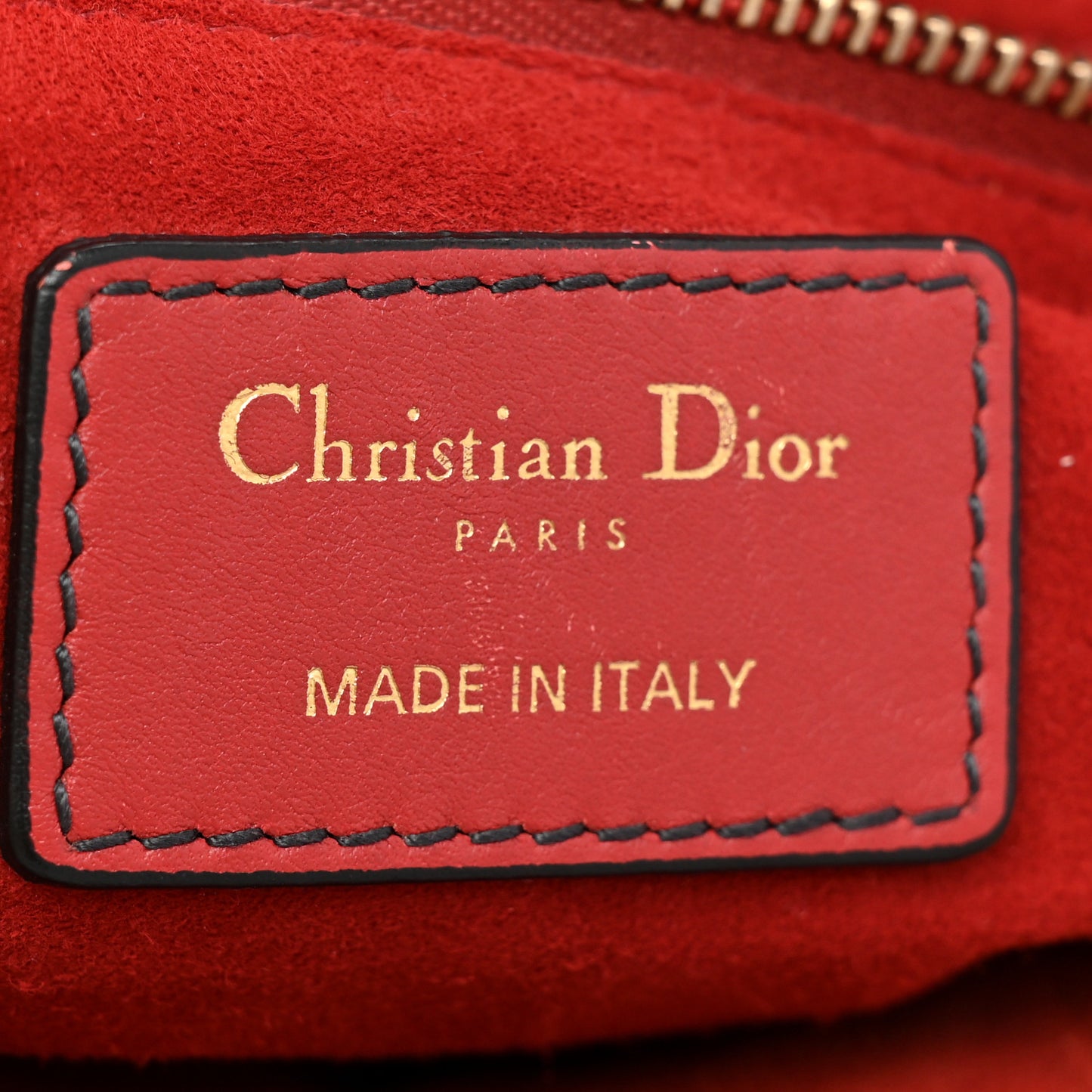 Calfskin Cannage Studded Medium Supple Lady Dior Red