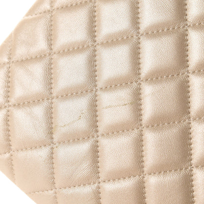 Chanel Iridescent Lambskin Quilted Medium Cosmetic Case Beige 6 of 11