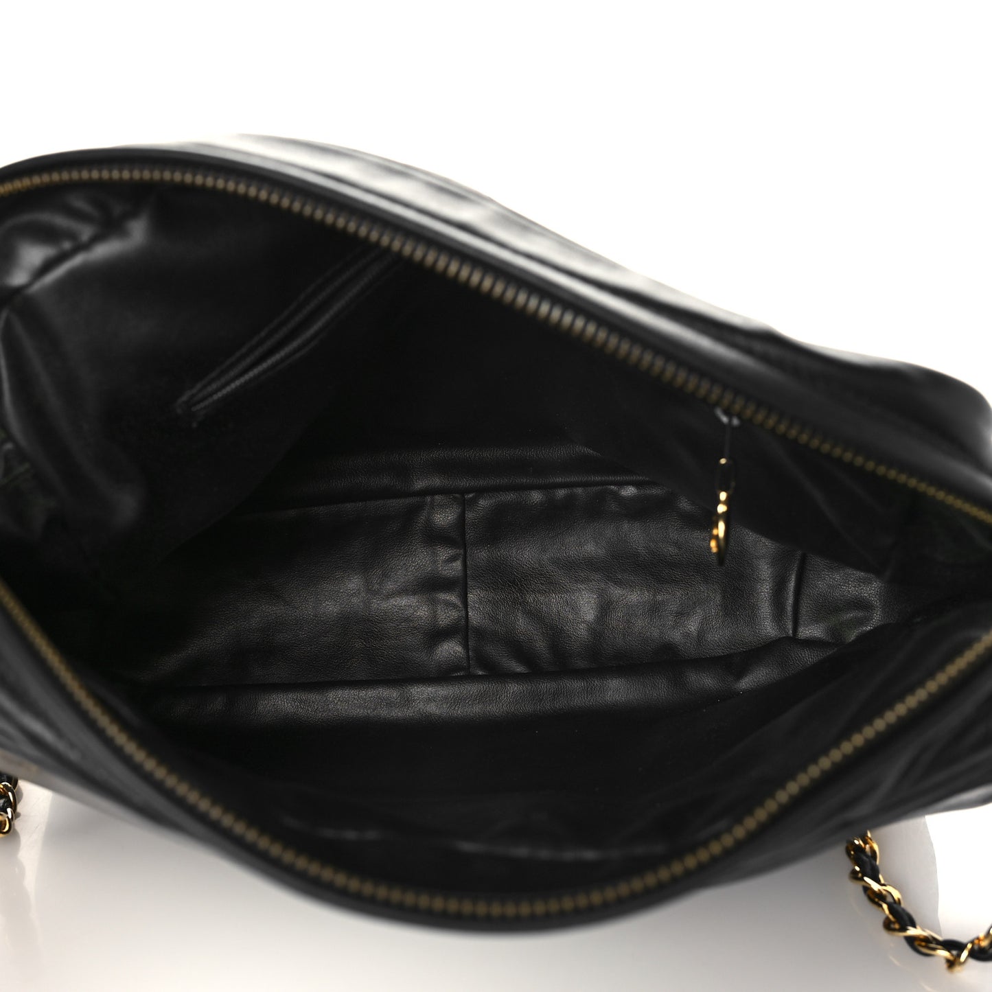 Lambskin Quilted CC Tassel Camera Case Black