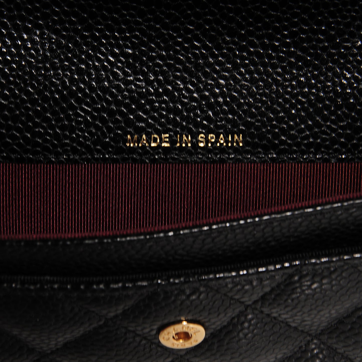 Caviar Quilted Flap Card Holder Black