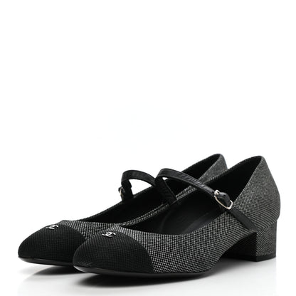 Chanel Grosgrain Cap Toe CC Pumps 40 Black 3 of 12
