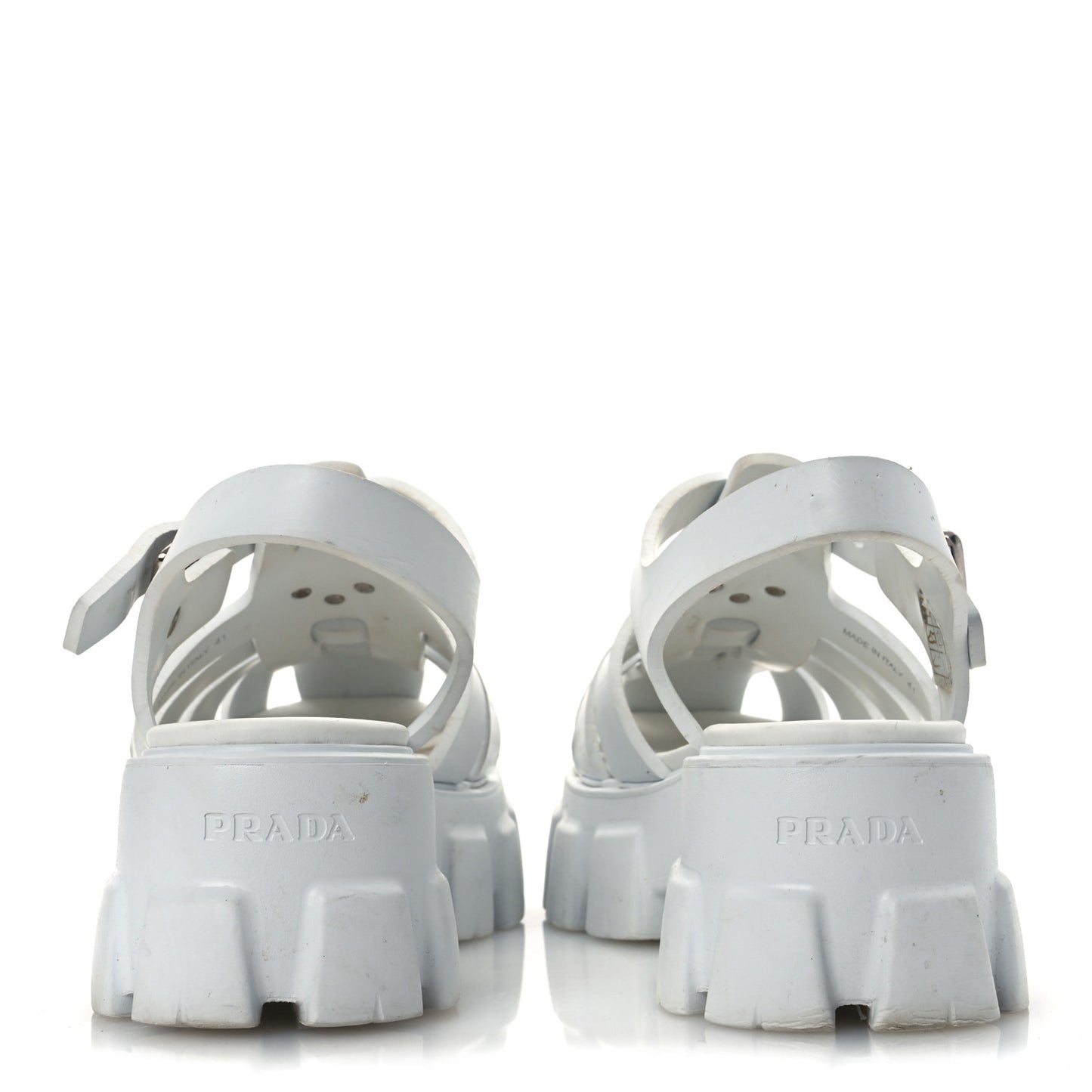Foam Rubber Metal Triangle Logo Monolith 55mm Cage Sandals 41 White