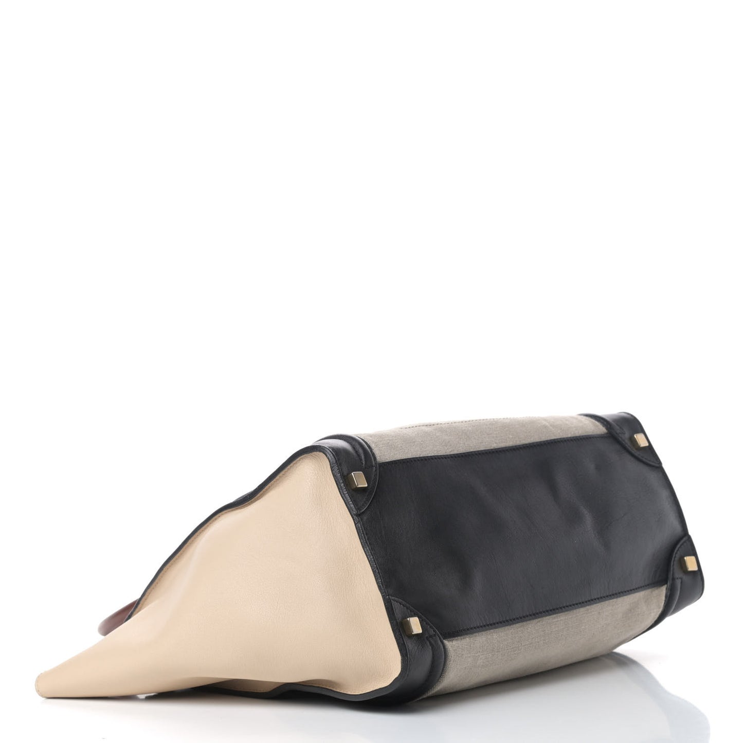 Calfskin Linen Tri-Color Luggage Beige