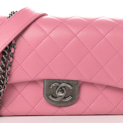 Chanel Shiny Goatskin Quilted Small Double Carry Waist Chain Flap Pink 8 of 11