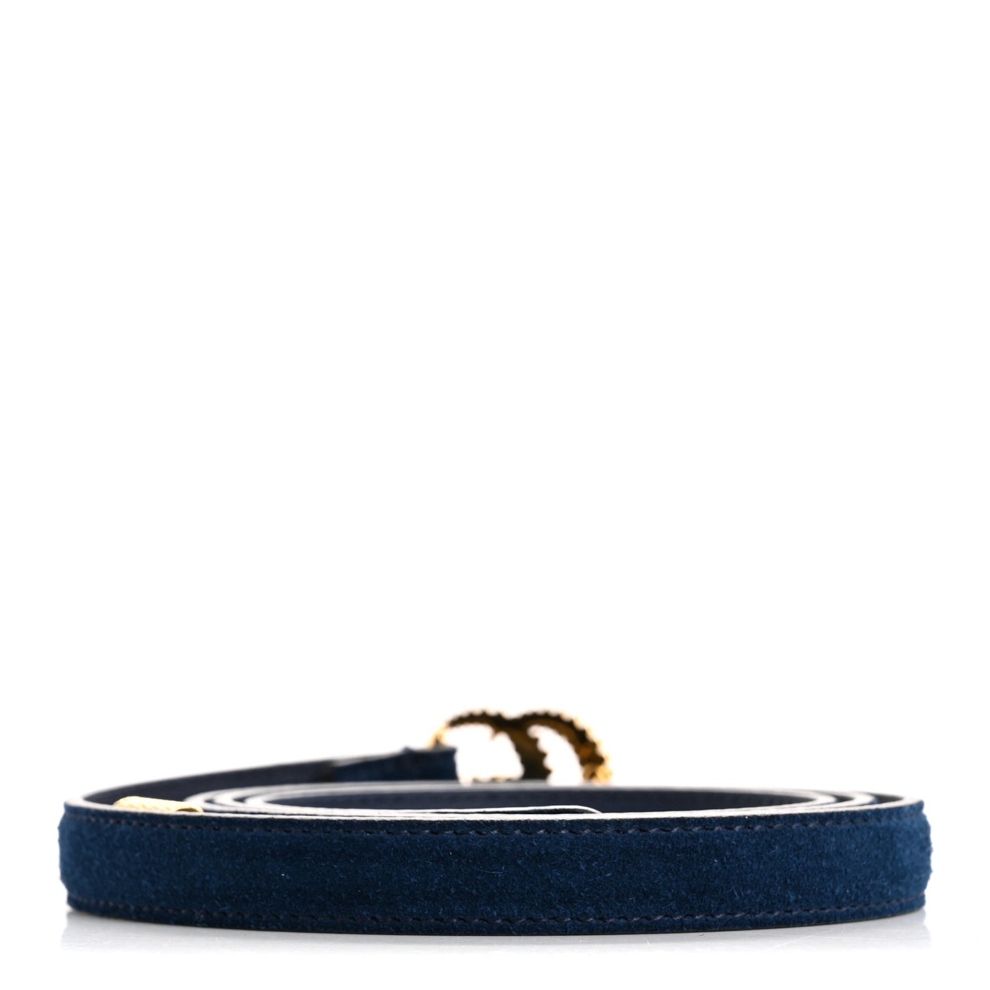 Suede Calfskin Torchon Double G 15mm Belt 90 36 Blue Agata