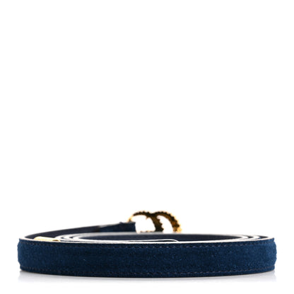 Gucci Suede Calfskin Torchon Double G 15mm Belt 90 36 Blue Agata 2 of 8