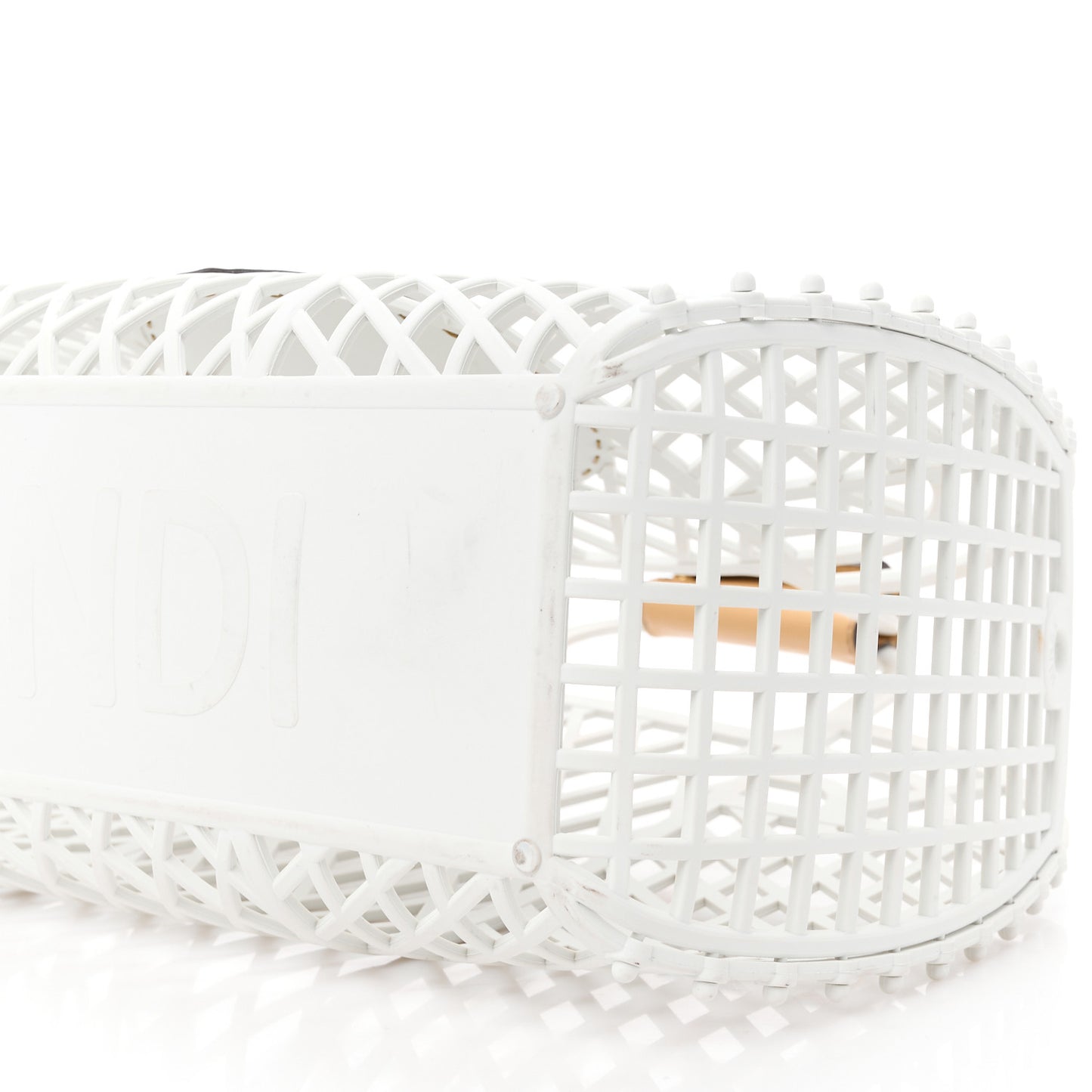 Recycled Plastic Vitello Liberty Matte Medium Fendi Basket White Ice Miele Scuro