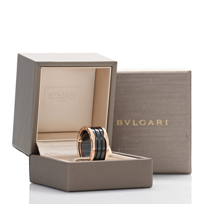 Bulgari 18K Rose Gold Black Ceramic B.Zero1 Four-Band Ring 67 11.5 5 of 5