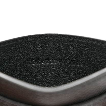 Saint Laurent Grain De Poudre Matelasse Chevron Monogram Credit Card Case Black 6 of 7