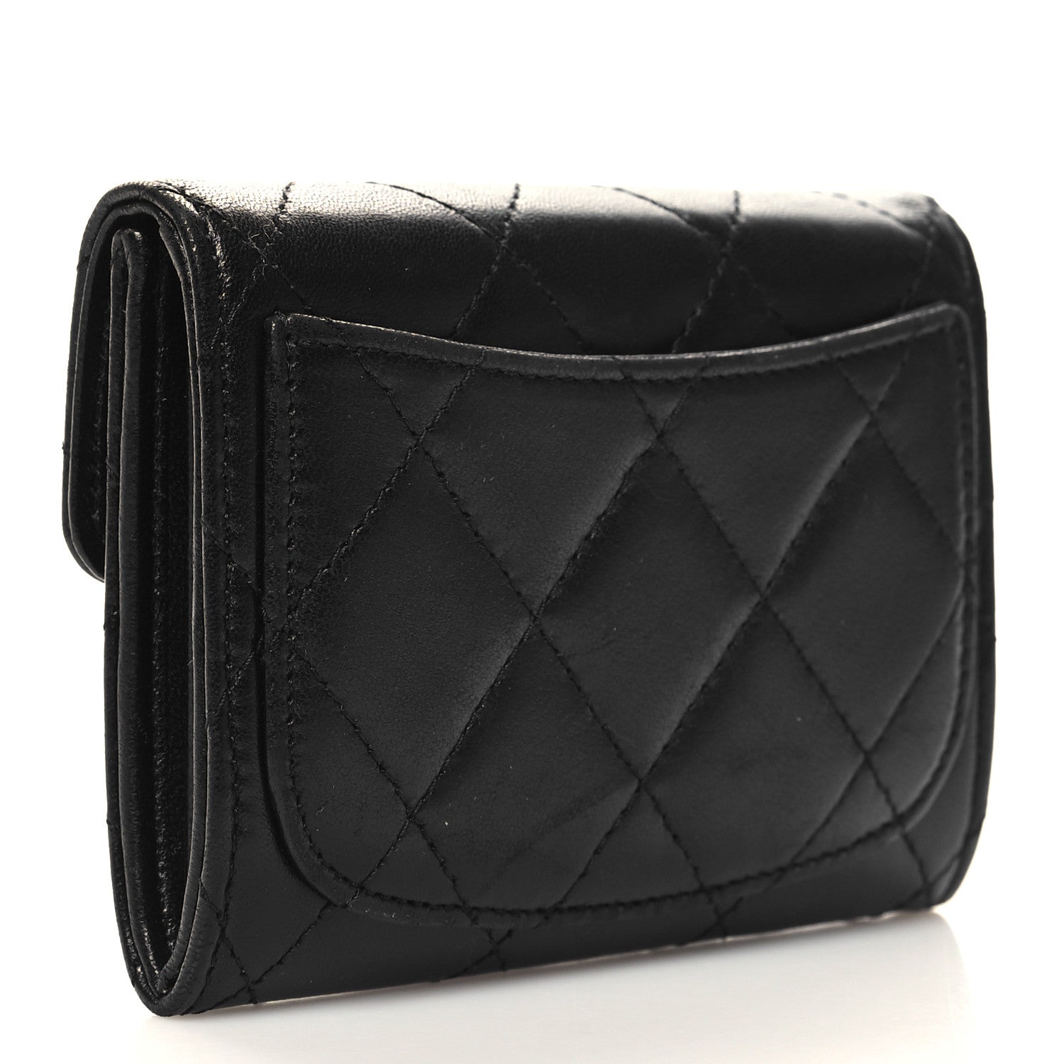 Chanel Lambskin Quilted Flap Card Holder Wallet Black 3 of 11