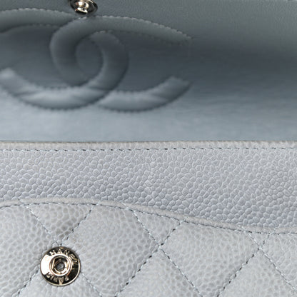 Chanel Iridescent Caviar Quilted Medium Double Flap Grey 13 of 14