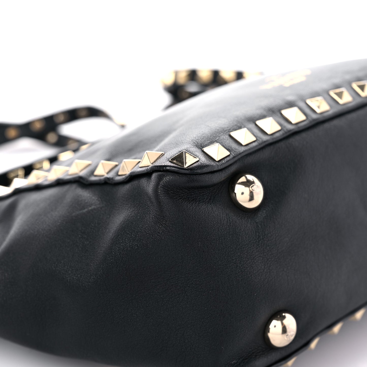 Vitello Mini Rockstud Tote Black
