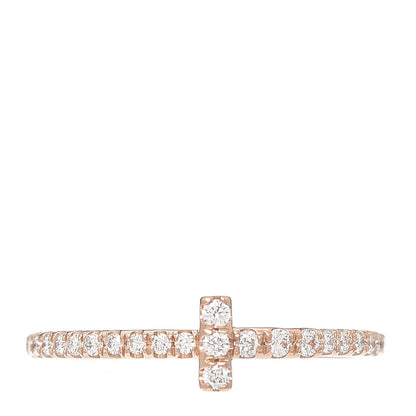 Tiffany 18K Rose Gold Diamond T Wire Pave Ring 45 3.25 1 of 5