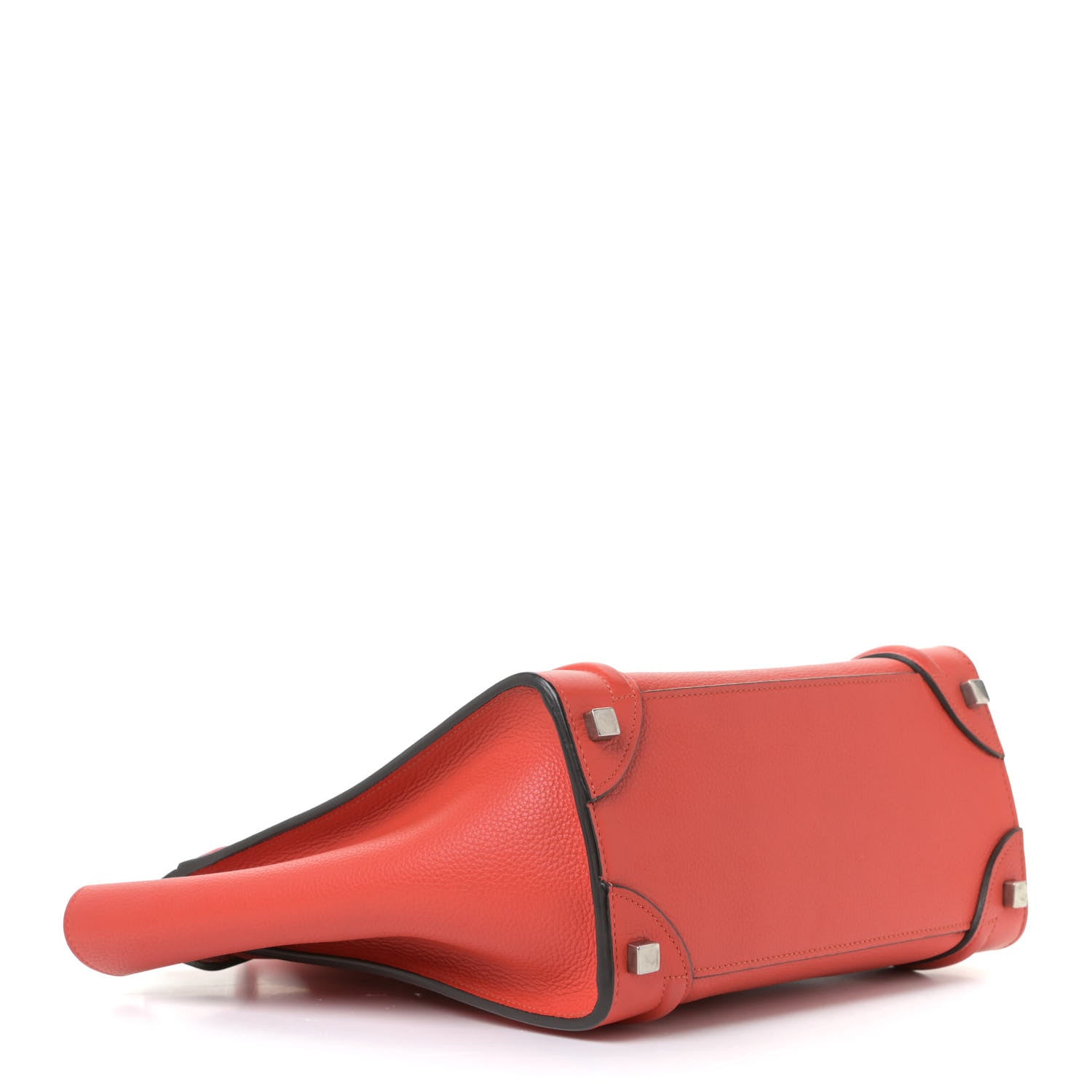 Celine Drummed Calfskin Micro Luggage Vermillion 5 of 14