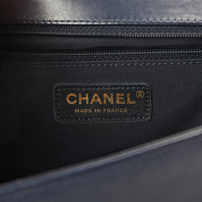 Chanel Lambskin Quilted New Medium Boy Flap Navy Blue 5 of 9