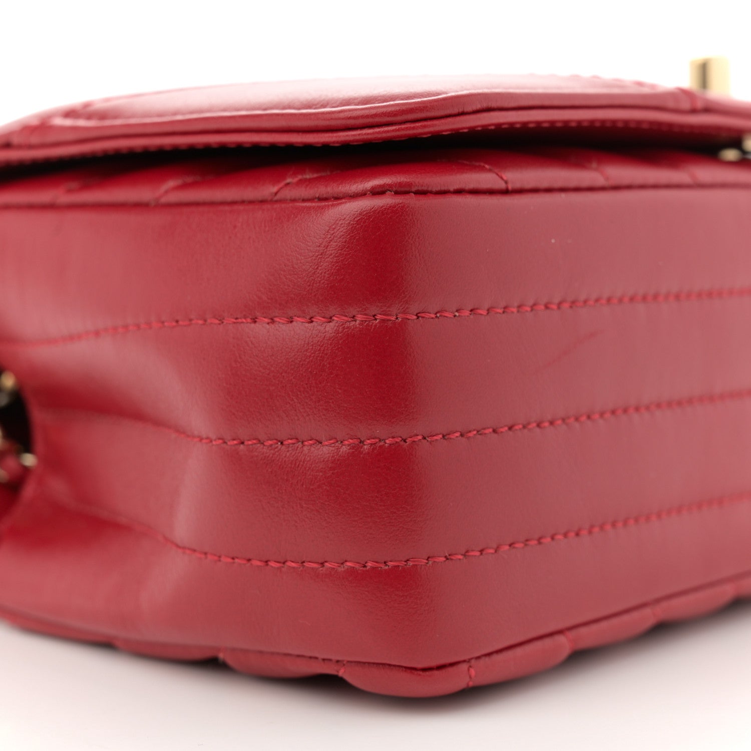 Chanel Calfskin Chevron Quilted Mini Statement Flap Red 9 of 13
