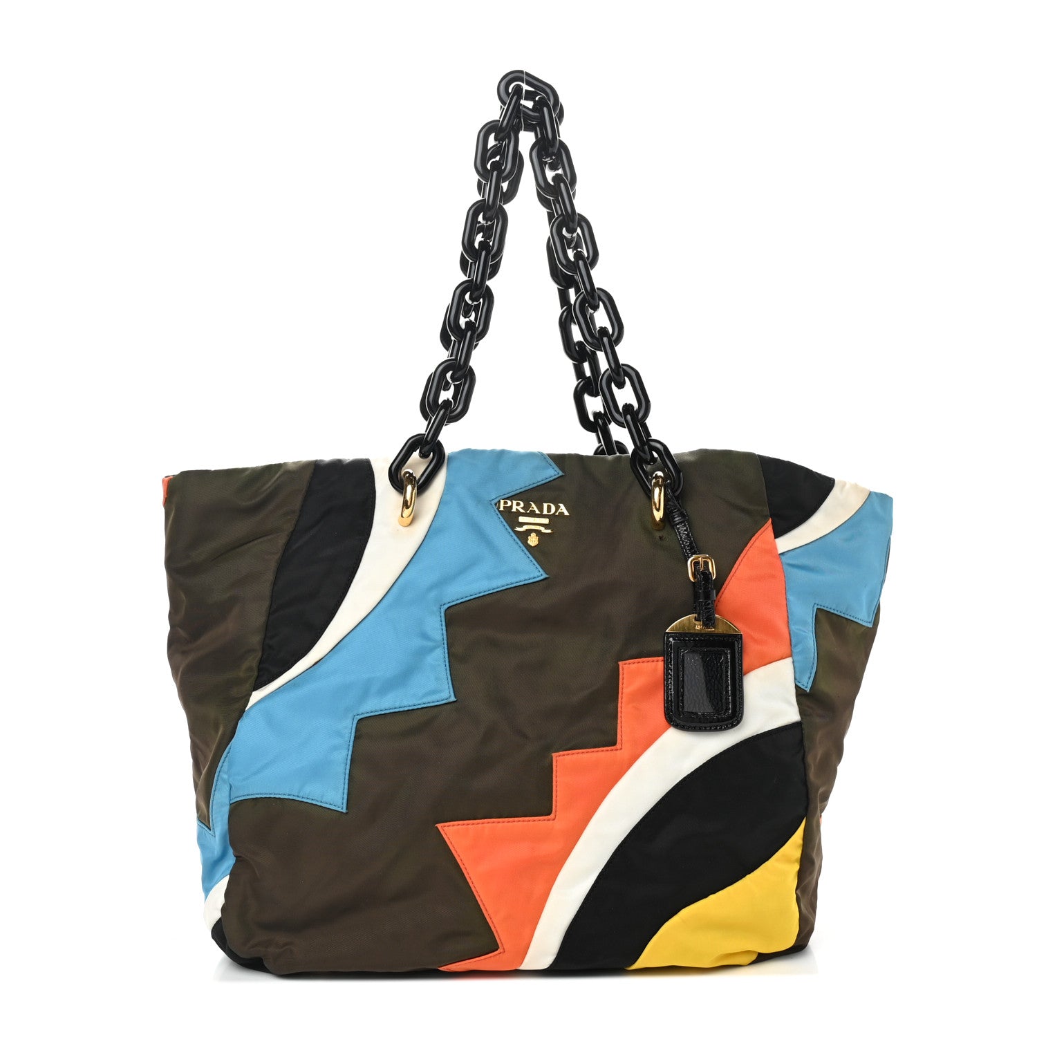 Prada Tessuto Nylon Chain Tote Multicolor 1 of 13