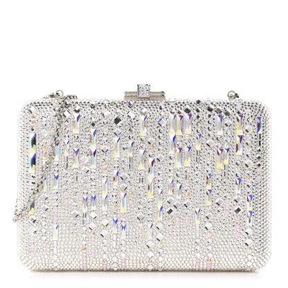Judith Leiber Crystal Embellished Slim Slide Minaudiere Clutch Silver 1 of 12