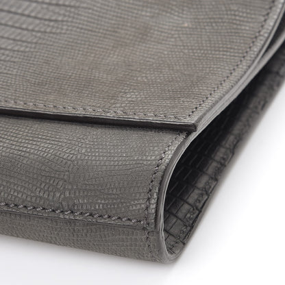 Saint Laurent Lizard Calfskin Embossed Classic Y Clutch Black 14 of 14