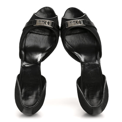 Christian Dior Canvas Monogram Sandals 37.5 Black 2 of 11