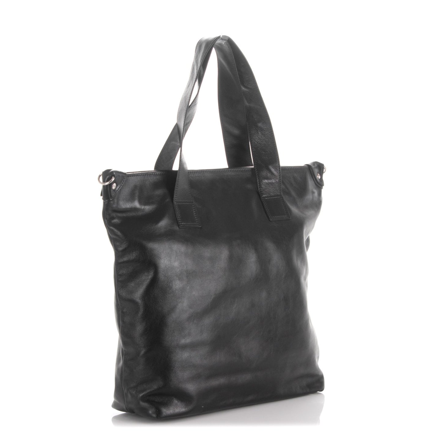 Lambskin North South Edgy Tote Black