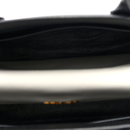 Prada Saffiano City Calfskin Mini Bibliothèque Top Handle Black White 5 of 10