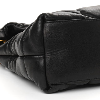 Saint Laurent Lambskin Quilted Medium Loulou Puffer Monogram Chain Satchel Black 8 of 9