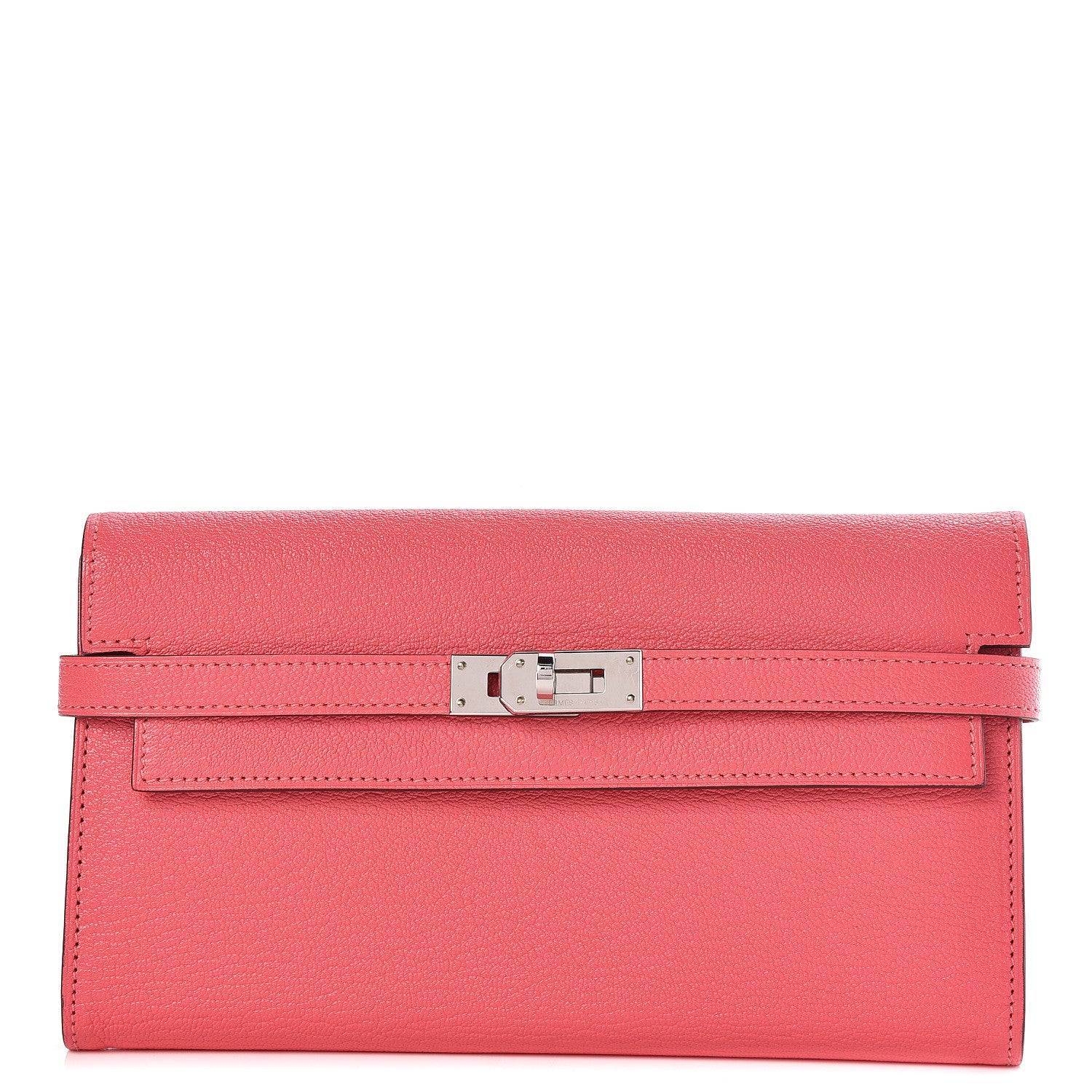 Hermes Chevre Mysore Kelly Longue Wallet Rose Lipstick 1 of 10