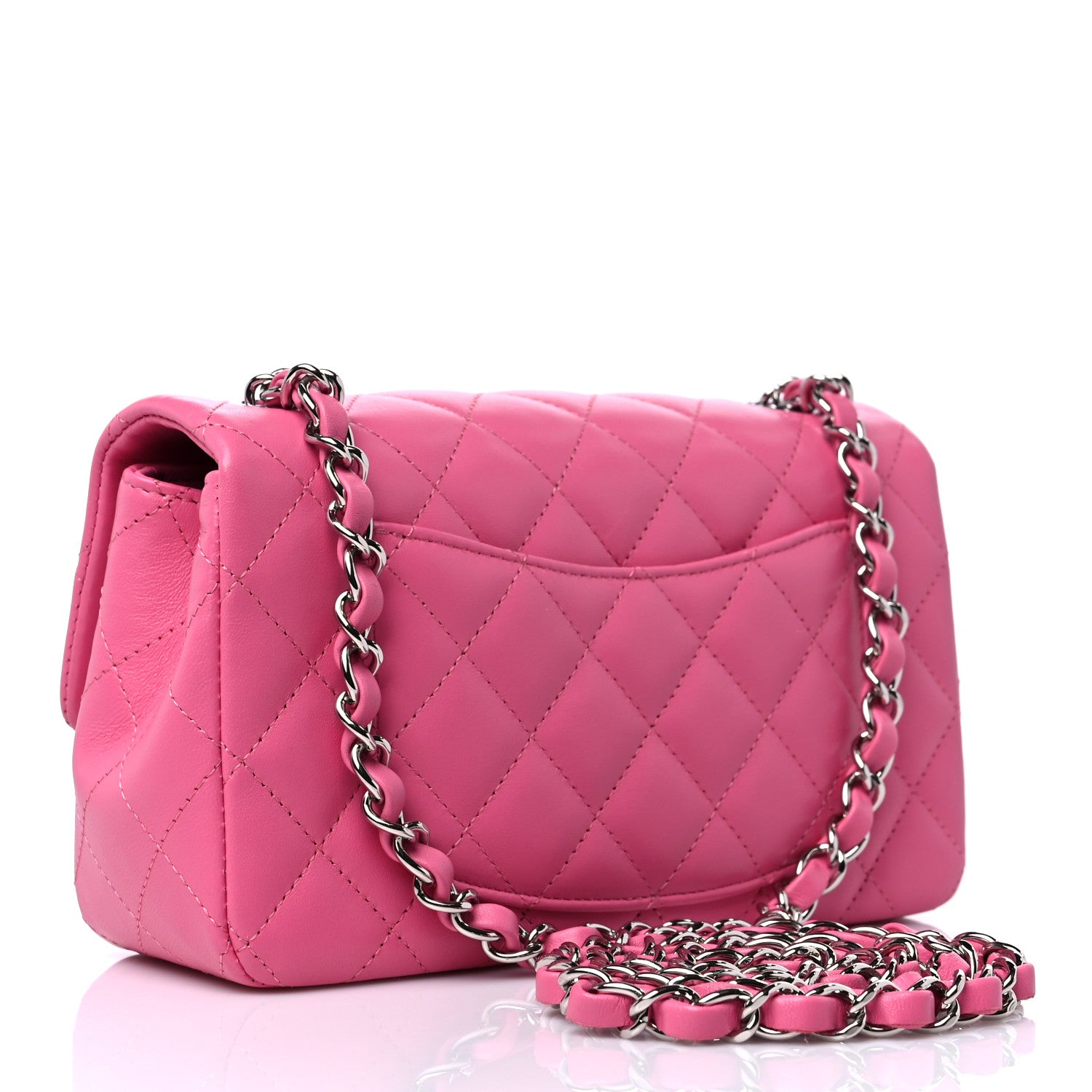 Chanel Lambskin Quilted Mini Rectangular Flap Pink 3 of 10