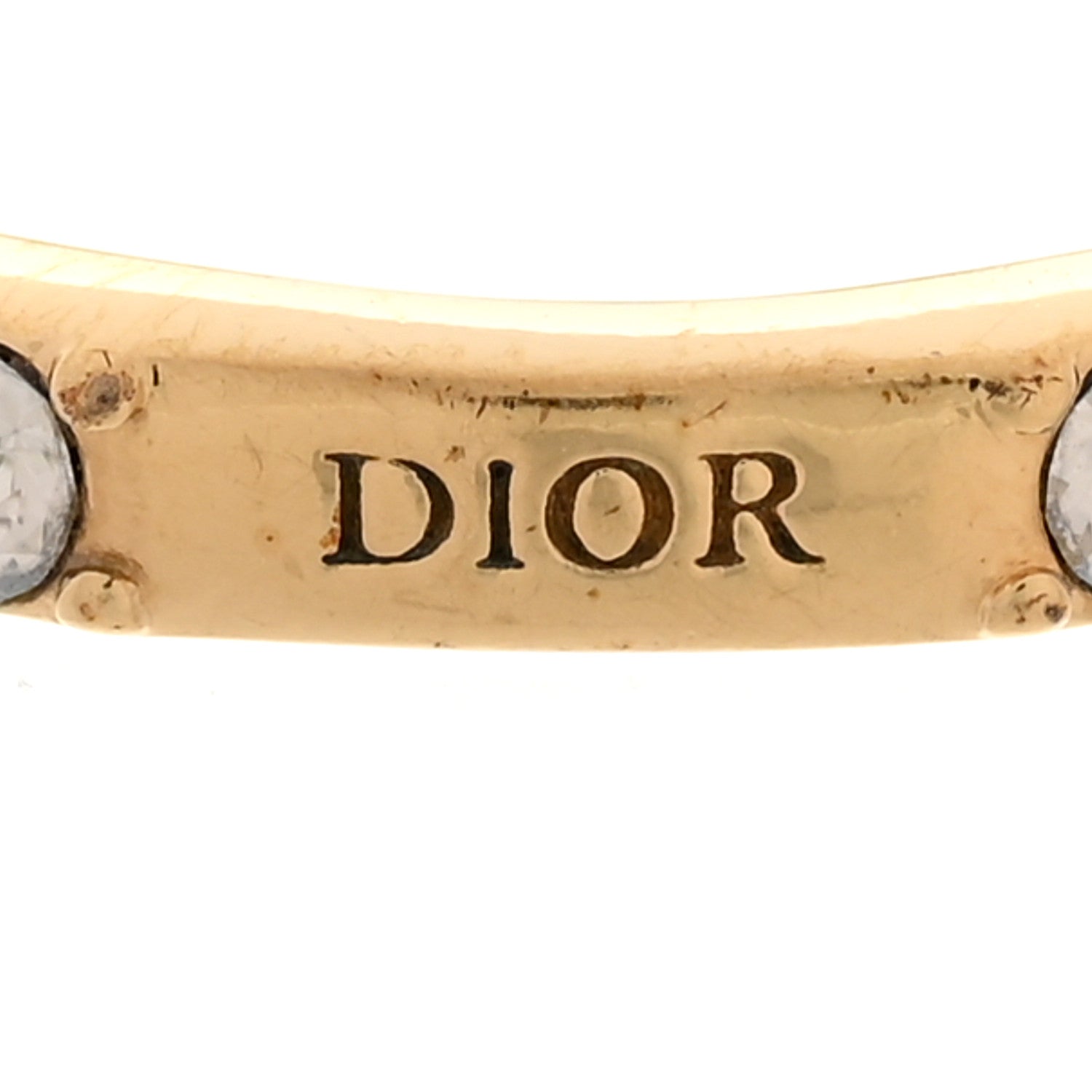 Christian Dior Metal Crystal DIO(R)EVOLUTION Ring M Gold 1845695