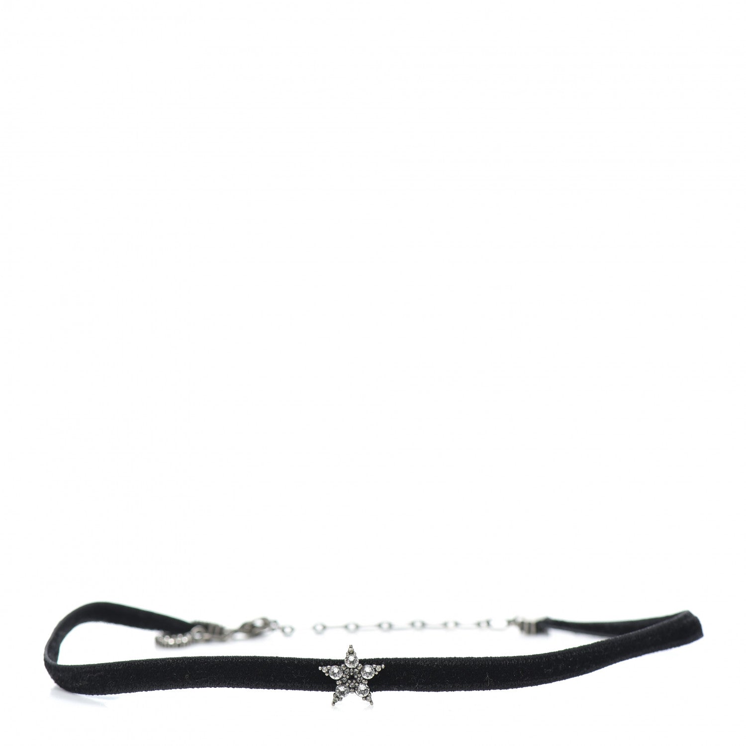 Christian Dior Velvet Crystal Star Choker Necklace Black 1 of 4