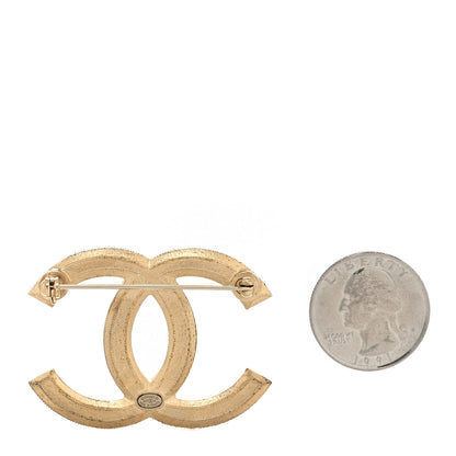 Chanel Pearl Crystal CC Brooch Gold 2 of 3