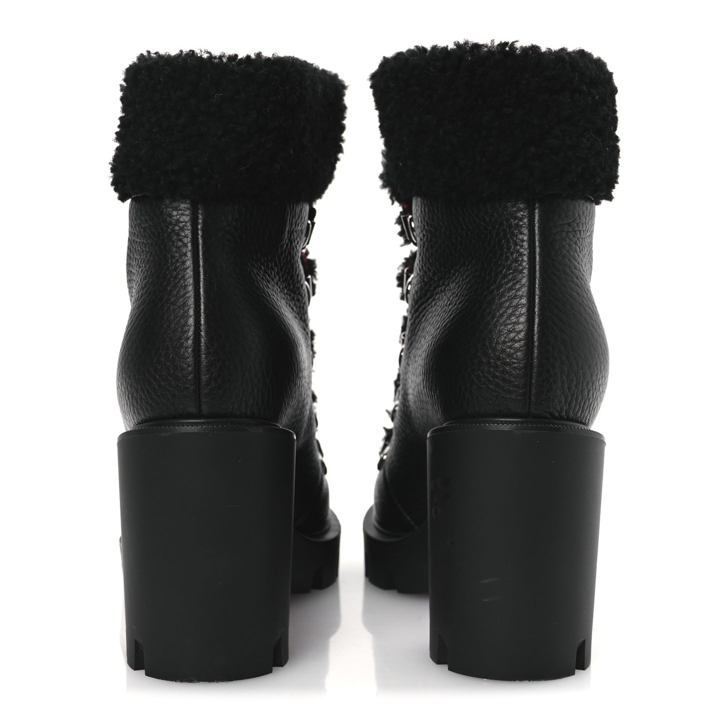 Grained Calfskin Shearling Edelvizir 70 Ankle Boots 36 Black