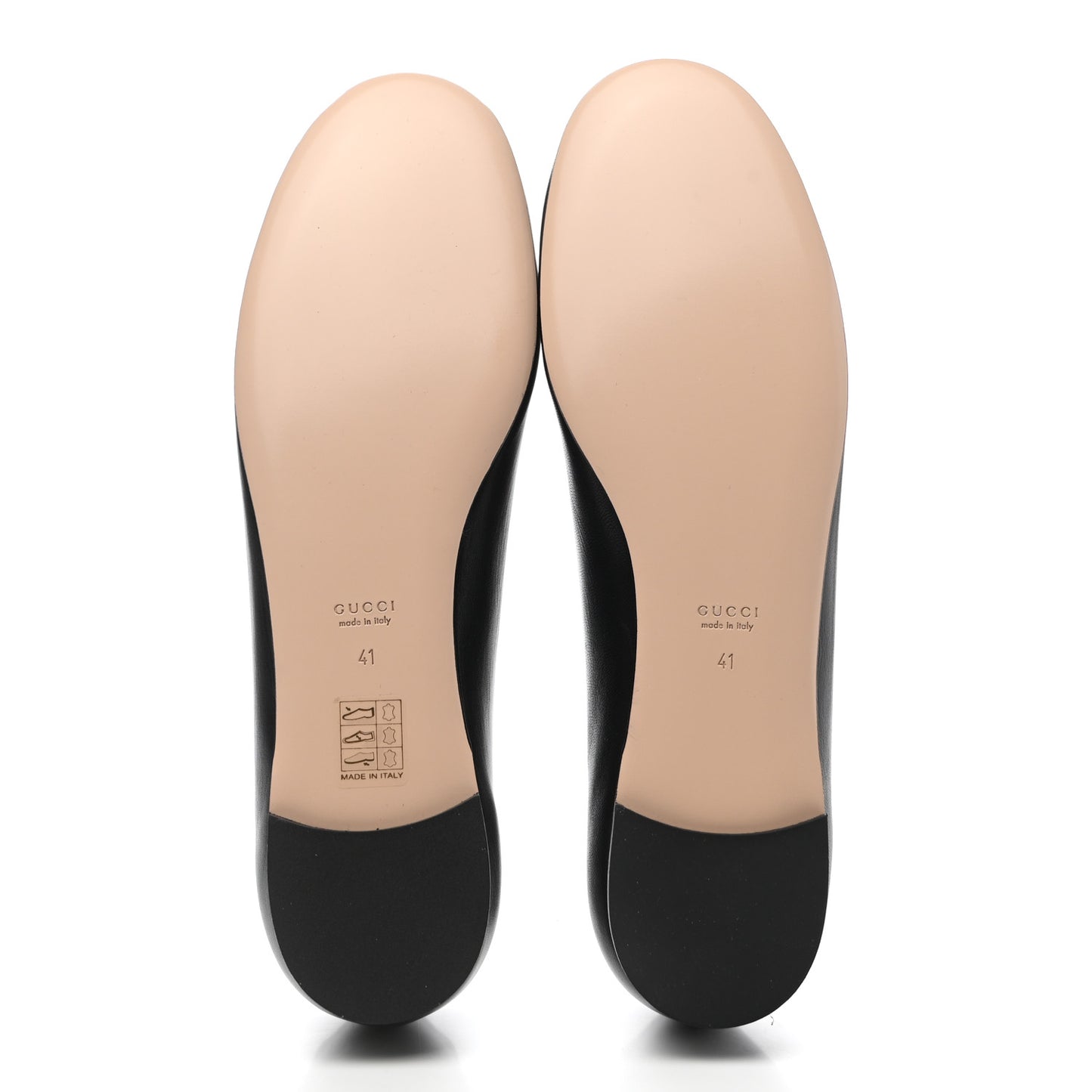 Malaga Kid Interlocking G Pearl Scalloped Flats 41 Black