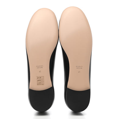 Gucci Malaga Kid Interlocking G Pearl Scalloped Flats 41 Black 5 of 9