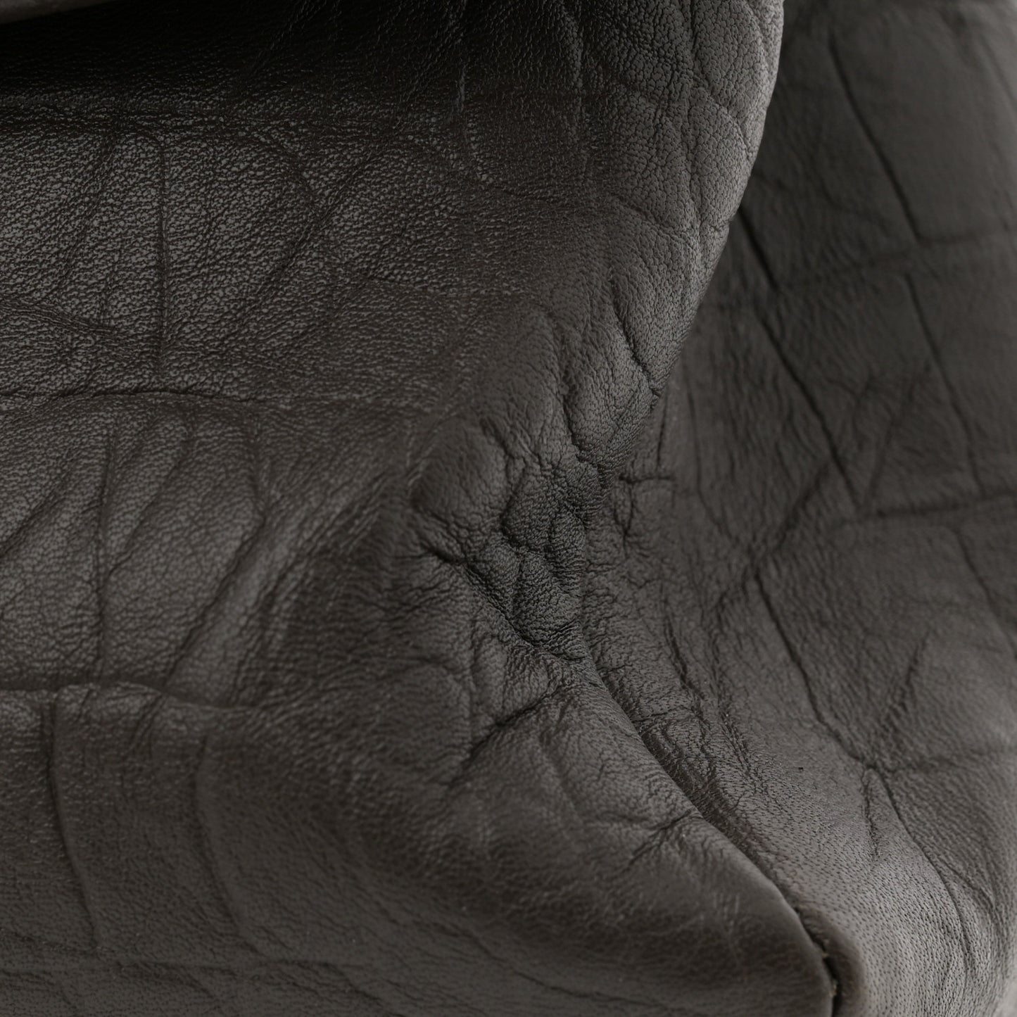 Calfskin Crocodile Embossed West Hollywood Monogram Fold-Over Dark Brown