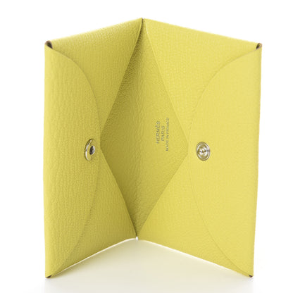 Hermes Chevre Mysore Calvi Card Case Lime 4 of 5