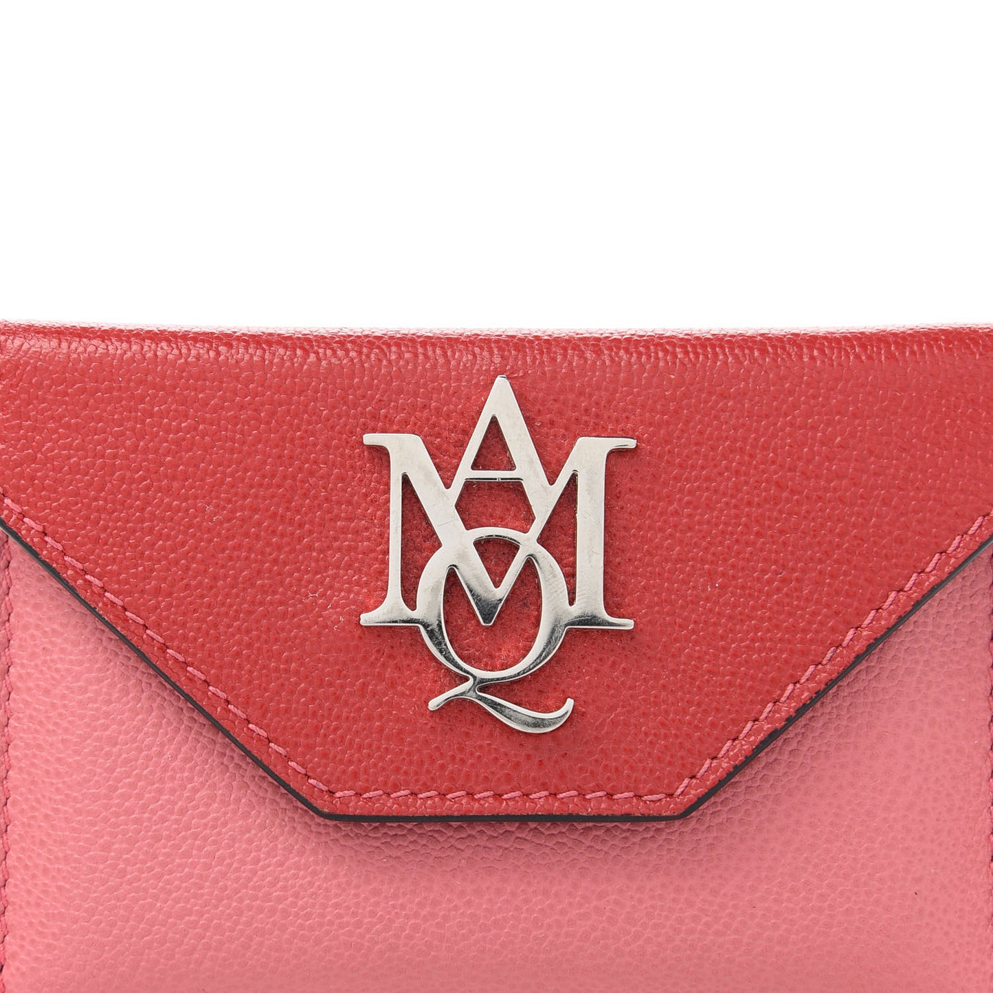 Calfskin Insignia Envelope Card Holder Pink Red