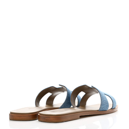 Hermes Denim Canvas Oran Sandals 41 Bleu Clair 4 of 9