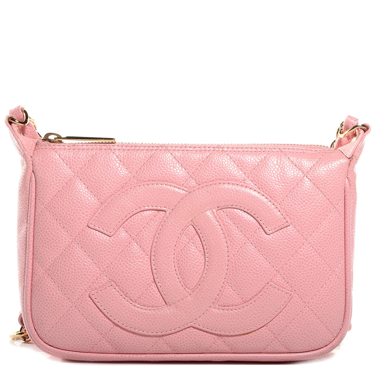 Caviar Quilted Timeless Shoulder Bag Pink