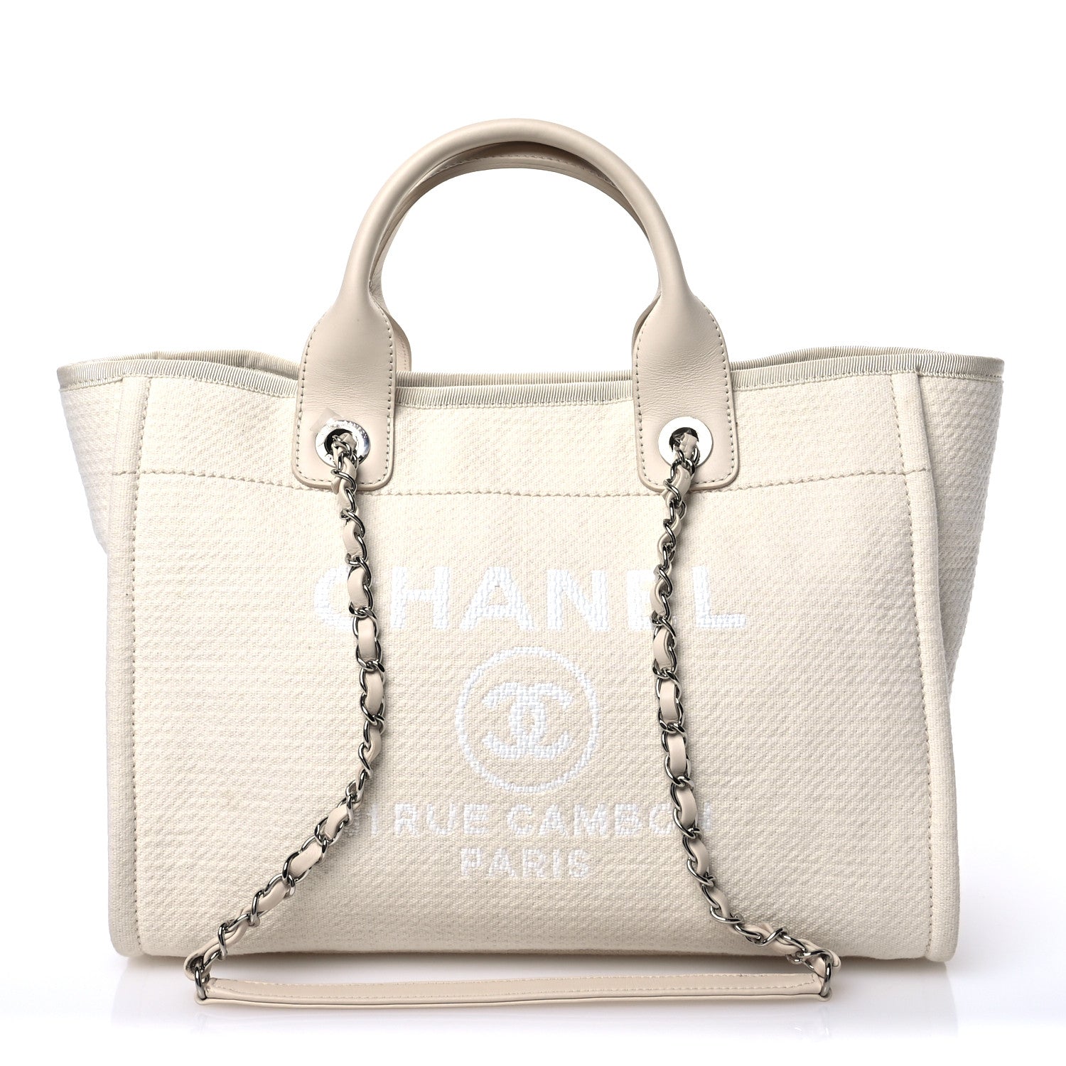 Chanel Mixed Fibers Small Deauville Tote White 9 of 12
