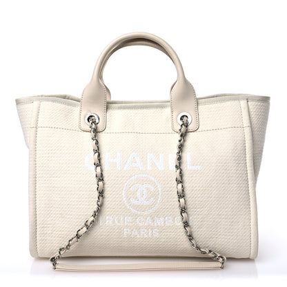 Chanel Mixed Fibers Small Deauville Tote White 9 of 12