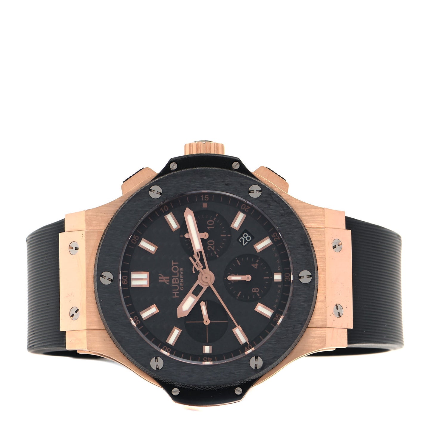 18K Rose Gold Titanium Rubber 44mm Big Bang Evolution Automatic Watch Black 301.PM.1780. RX