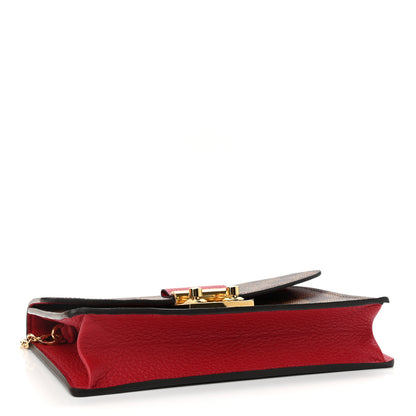 Louis Vuitton Damier Ebene Croisette Chain Wallet Scarlet 4 of 10
