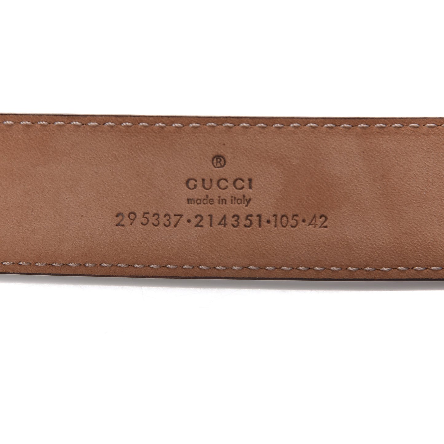Calfskin Trademark Logo Belt 105 42 Brown