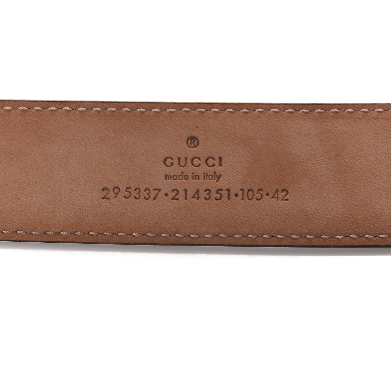 Gucci Calfskin Trademark Logo Belt 105 42 Brown 4 of 8